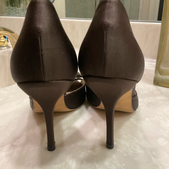 Jimmy Choo Bejeweled Brown Satin Pumps, Vintage, Excellent Condition, Sz 8.5/39 - Picture 15 of 16